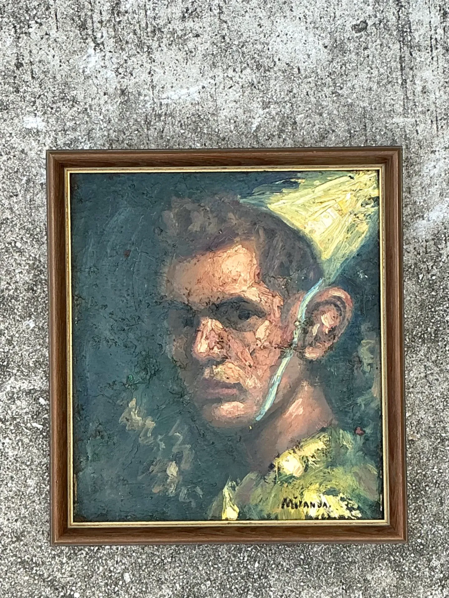 Vintage Figurative Oil Painting on Canvas — additional photo 1