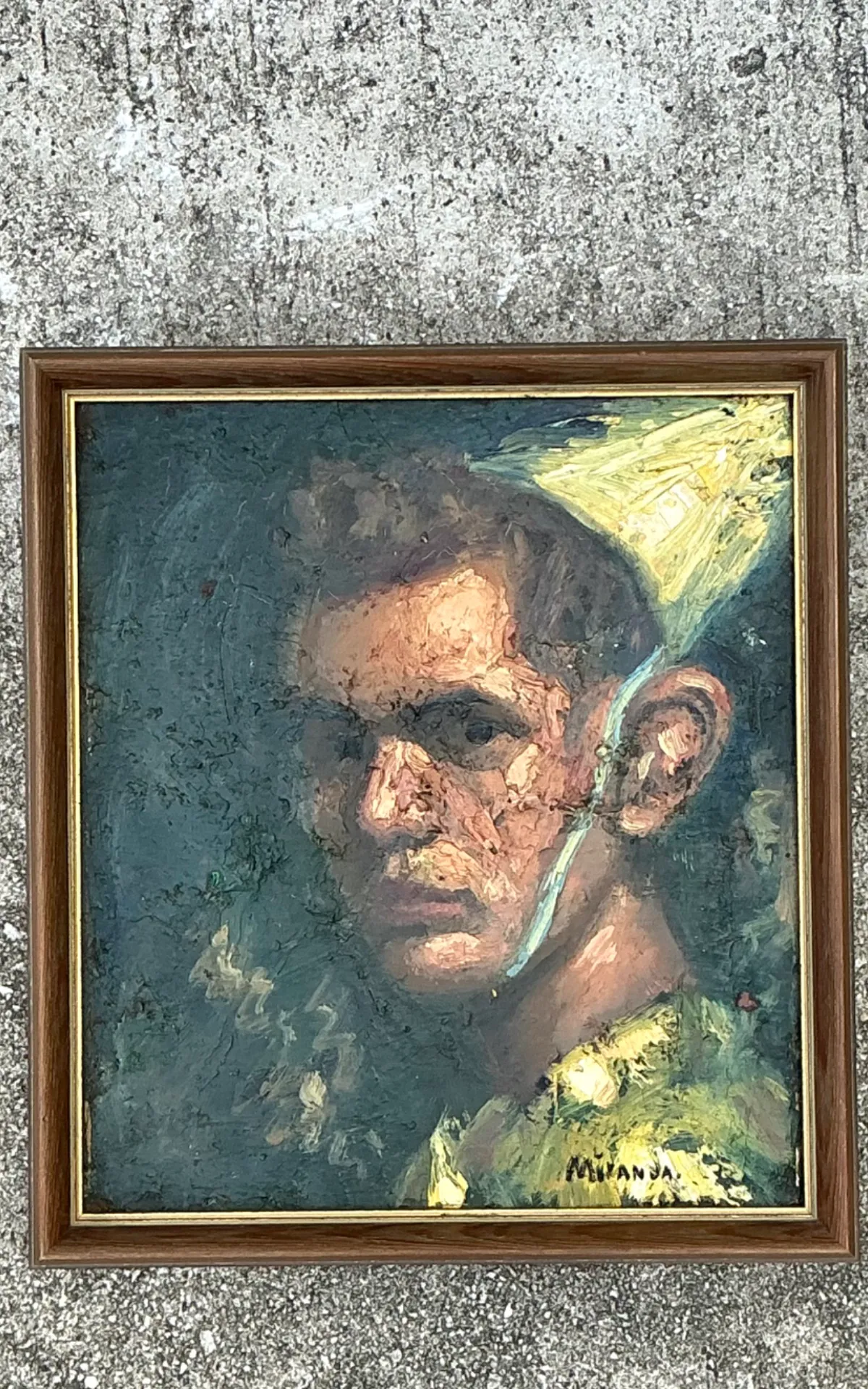 Vintage Figurative Oil Painting on Canvas — additional photo 1