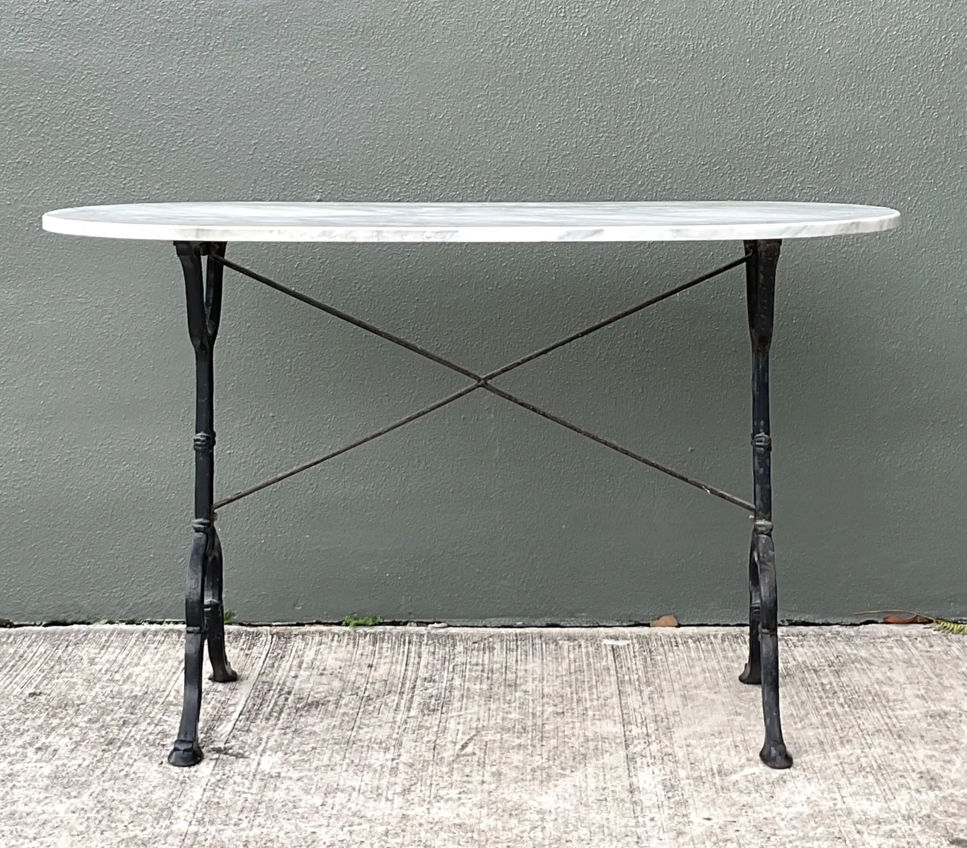 Vintage Italian Marble Top Wrought Iron Pastry Table — additional photo 4