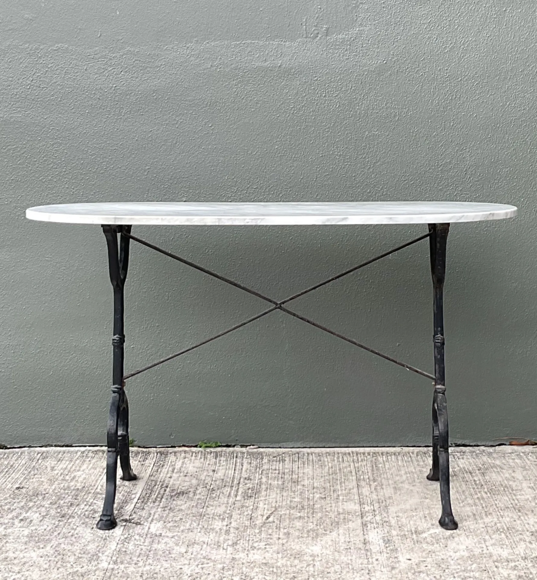 Vintage Italian Marble Top Wrought Iron Pastry Table — additional photo 1