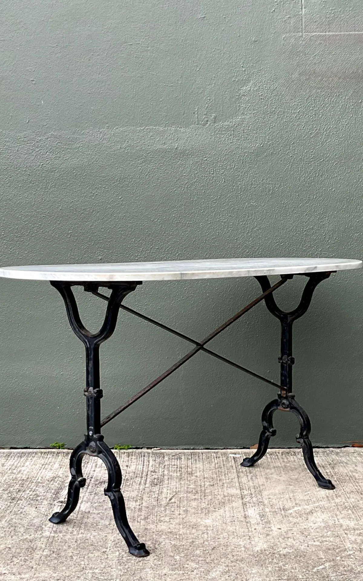 Vintage Italian Marble Top Wrought Iron Pastry Table — additional photo 5