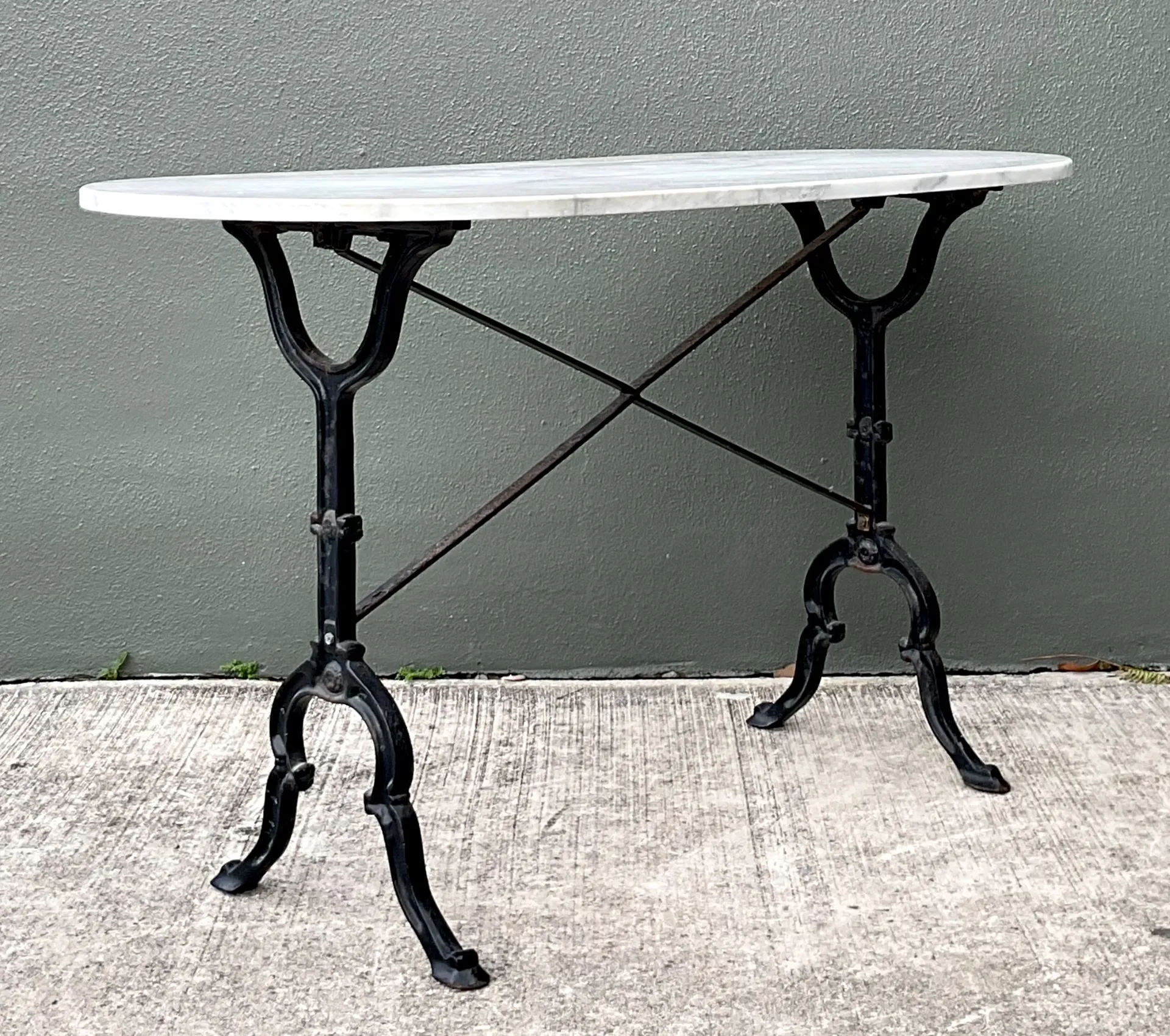 Vintage Italian Marble Top Wrought Iron Pastry Table — additional photo 8