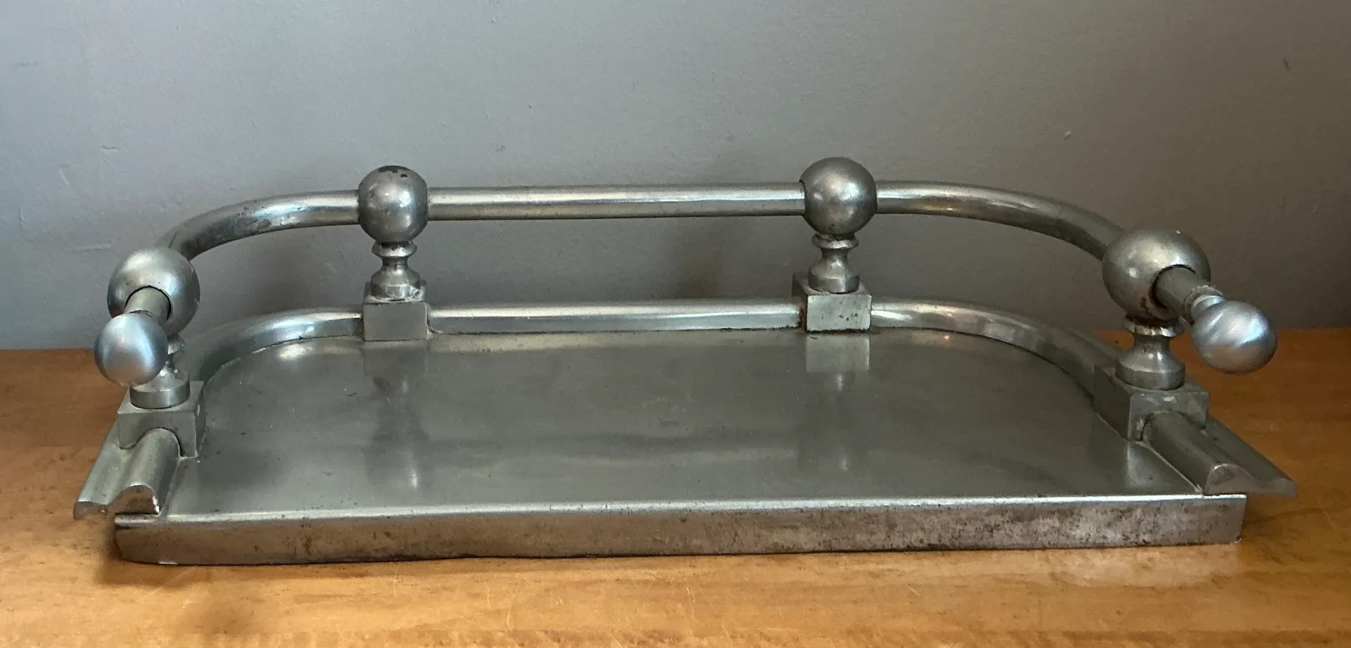 Vintage Metal Ball Finial Tray — additional photo 1