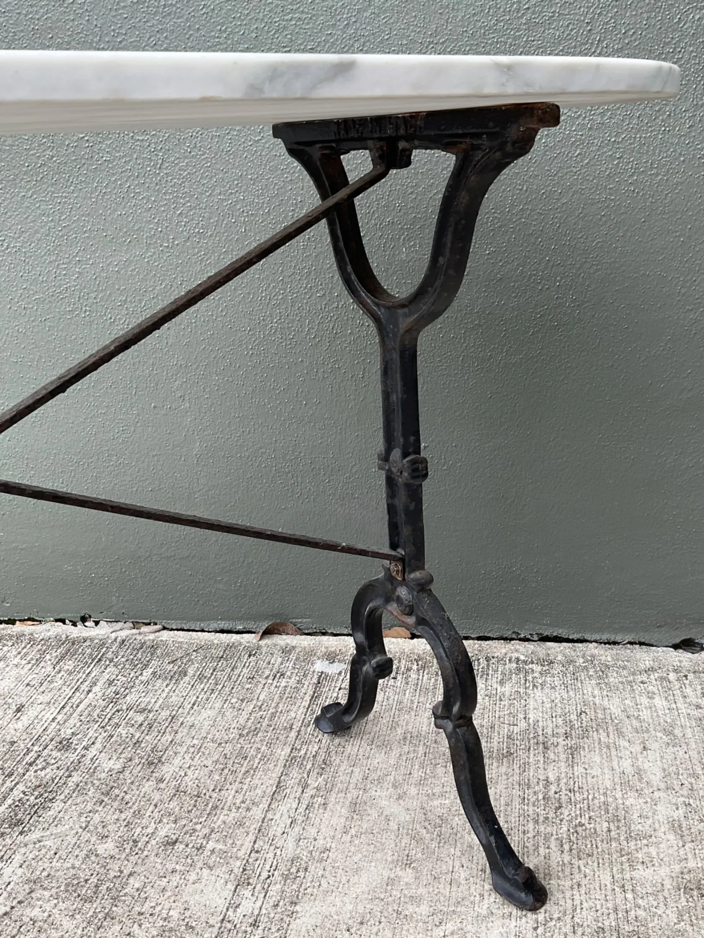 Vintage Italian Marble Top Wrought Iron Pastry Table — additional photo 6