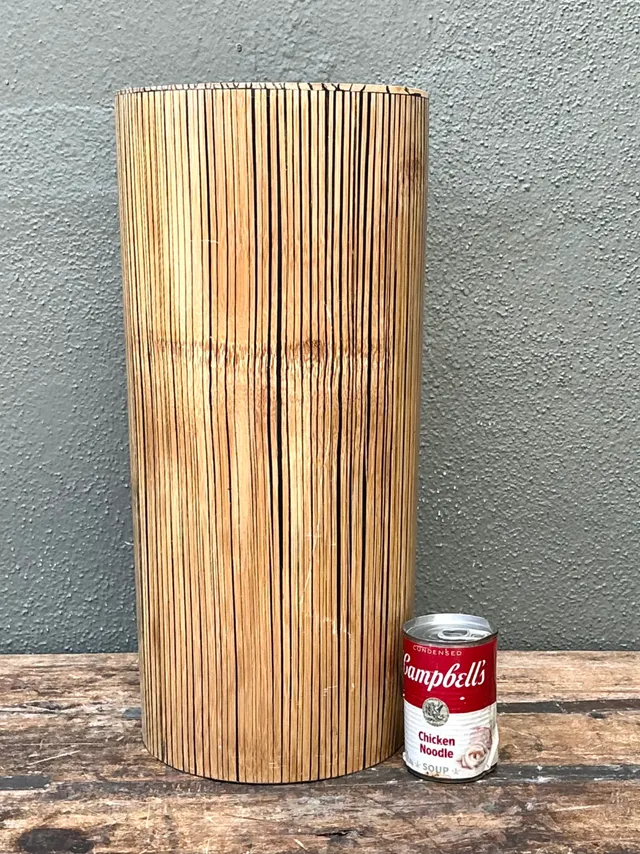 Vintage Coconut Shell Cylindrical Umbrella Stand — additional photo 3
