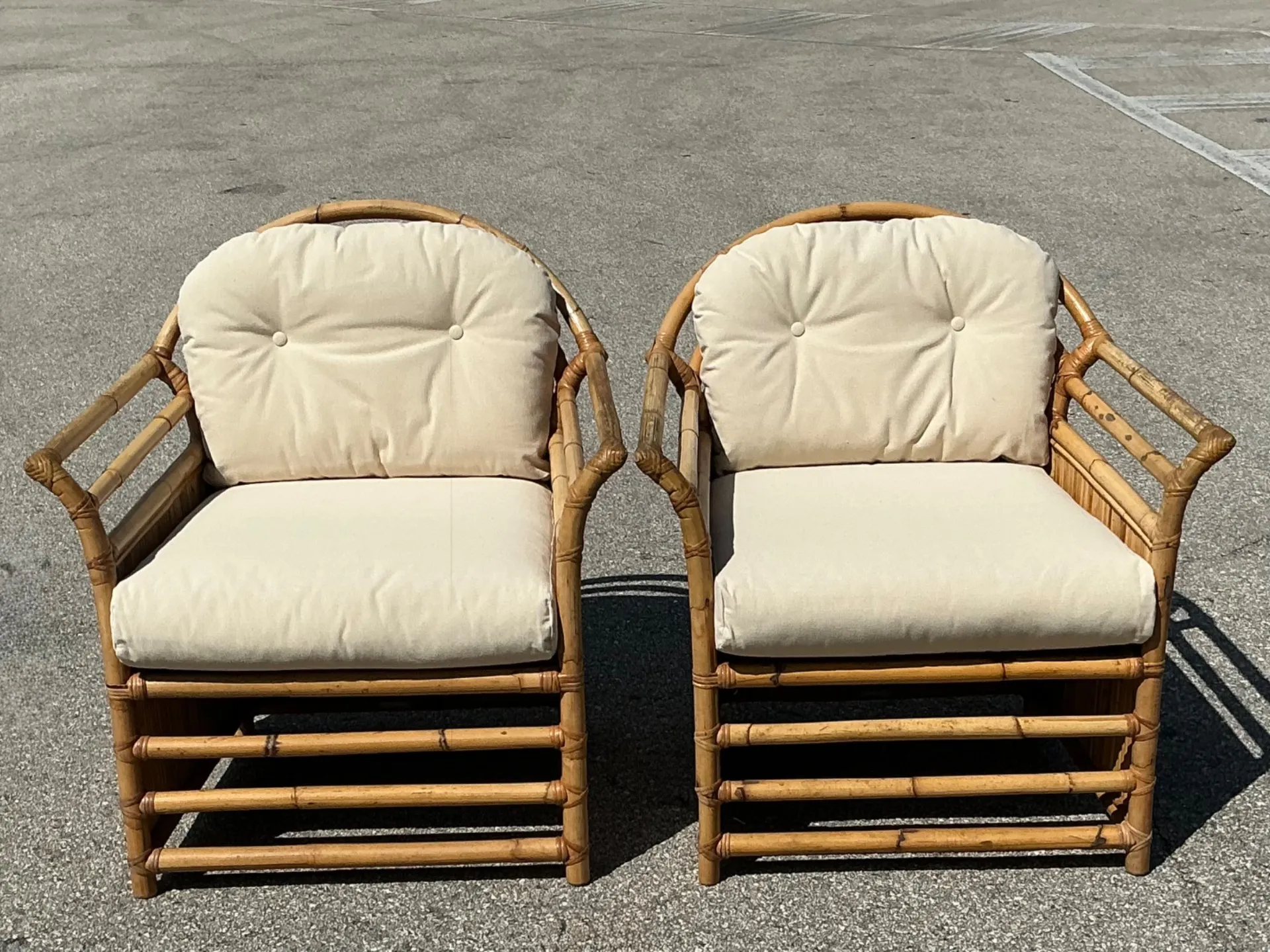 Vintage Henry Olko for Willow and Reed Rattan Lounge Chairs - A Pair — additional photo 4