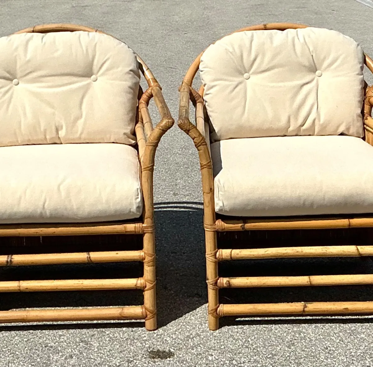Vintage Henry Olko for Willow and Reed Rattan Lounge Chairs - A Pair — additional photo 6
