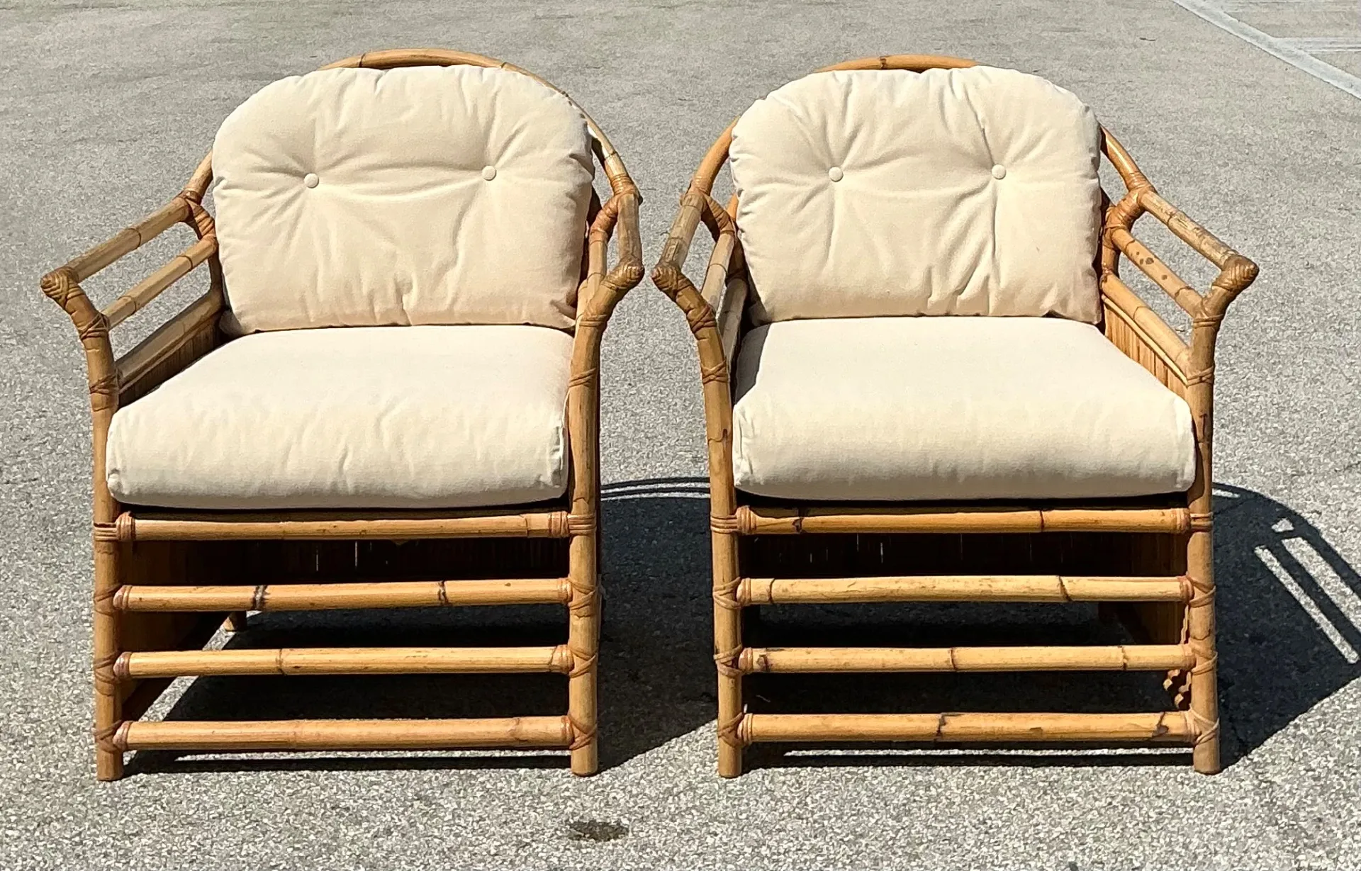 Vintage Henry Olko for Willow and Reed Rattan Lounge Chairs - A Pair — additional photo 1