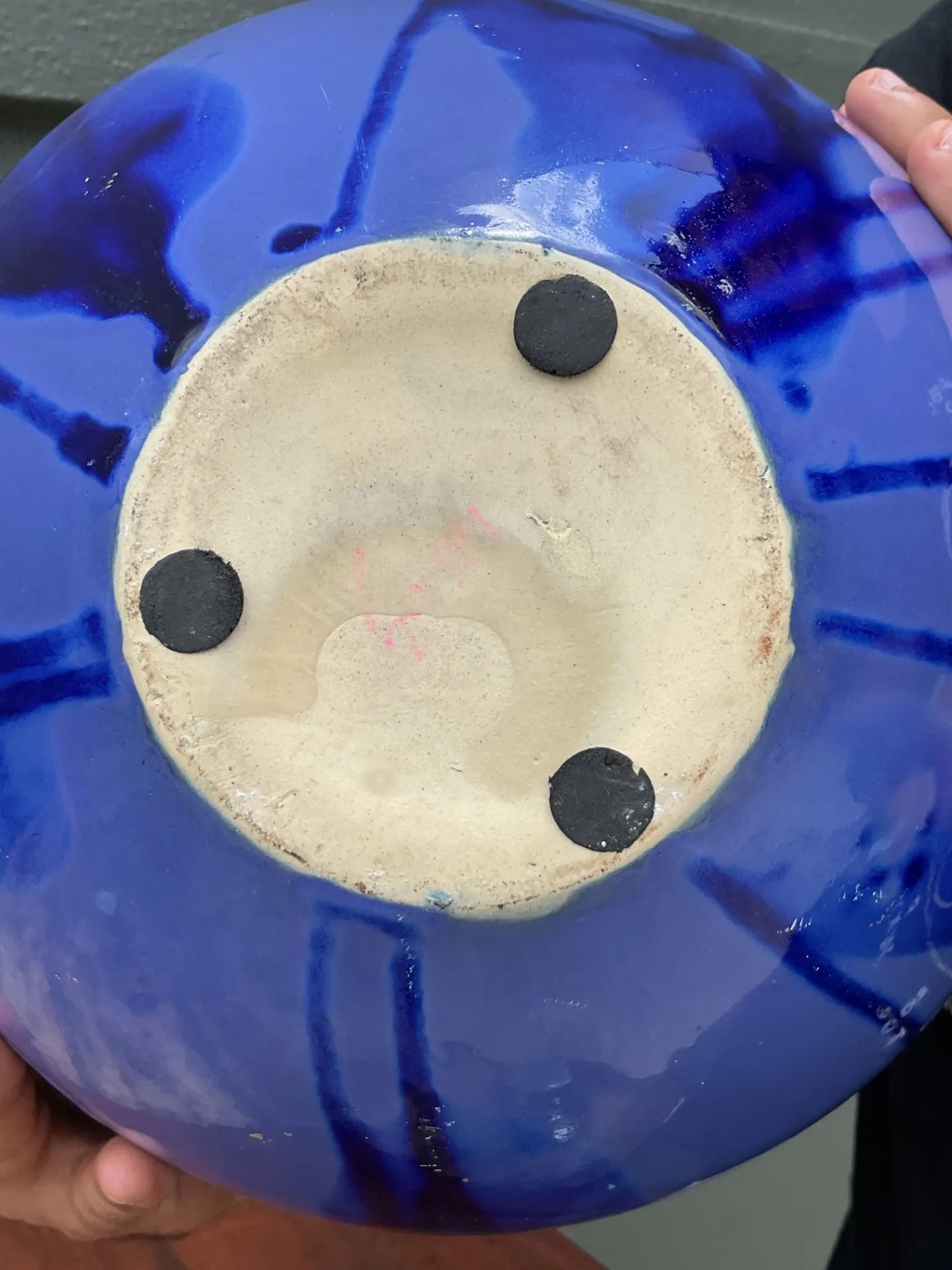 Vintage Drip Glaze Blue Ceramic Vase — additional photo 6