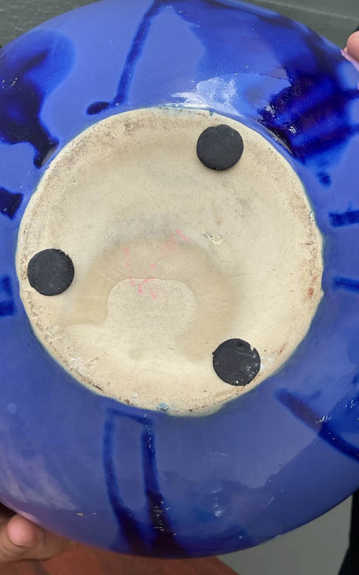 Vintage Drip Glaze Blue Ceramic Vase — additional photo 6