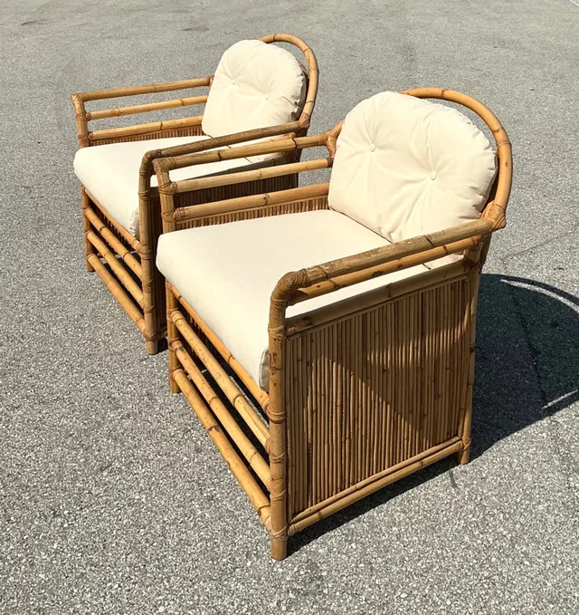Vintage Henry Olko for Willow and Reed Rattan Lounge Chairs - A Pair — additional photo 3