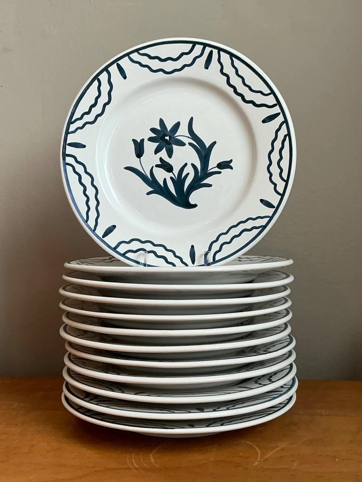 Vintage Penny Morrison Hand Painted Salad Plates - Set Of 12 — additional photo 6