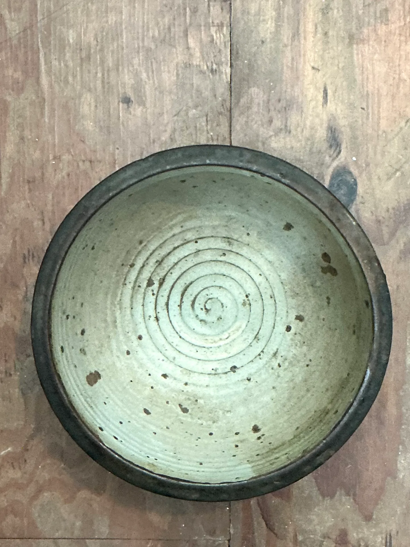 Vintage Monumental Rustic Brown Ceramic Bowl — additional photo 3