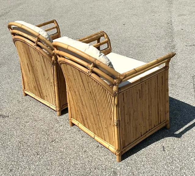Vintage Henry Olko for Willow and Reed Rattan Lounge Chairs - A Pair — additional photo 5