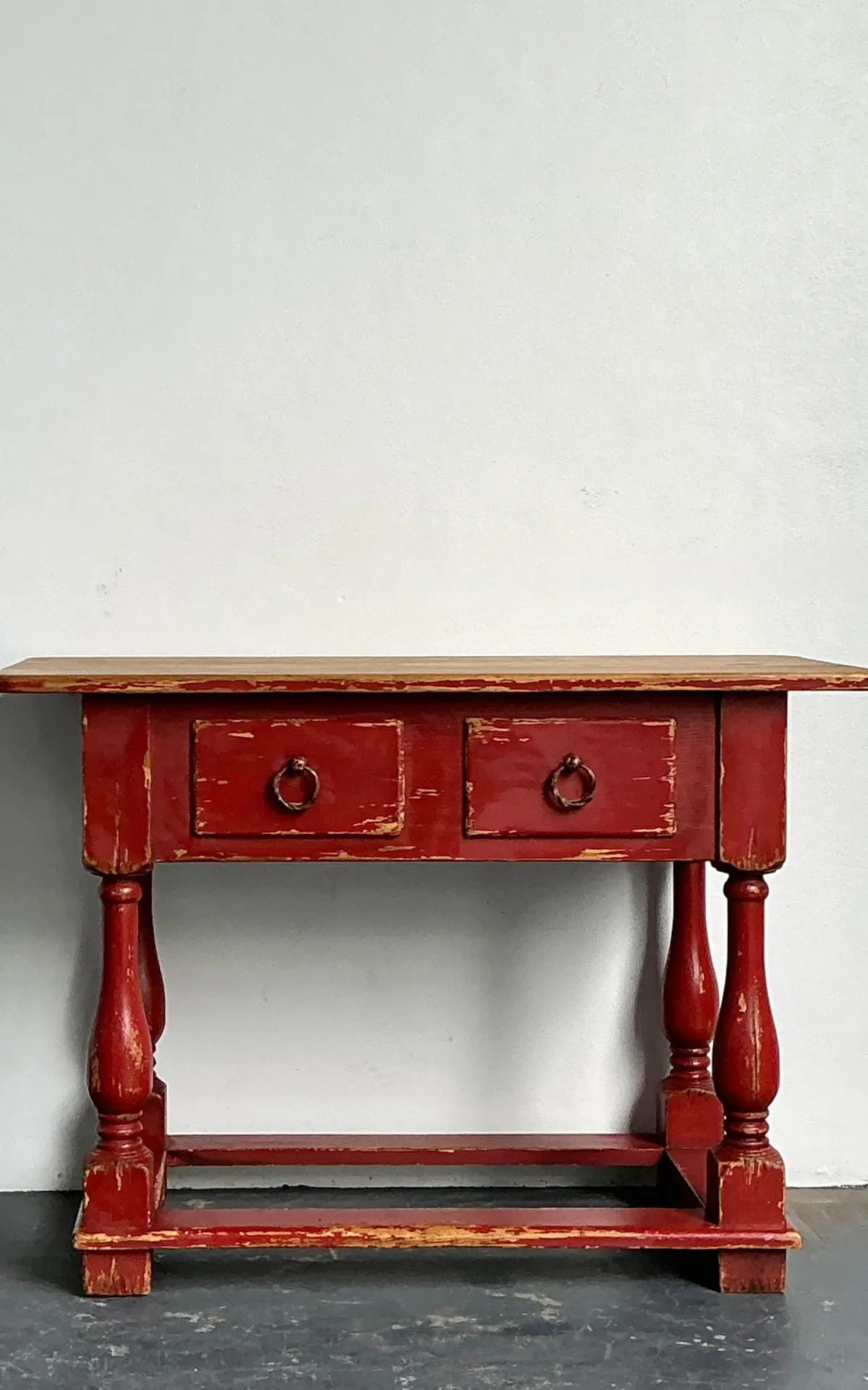 Vintage Ralph lauren Red Distressed Console Table — additional photo 8