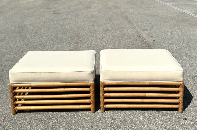 Vintage Henry Olko for Willow and Reed Ottomans - A Pair — additional photo 1