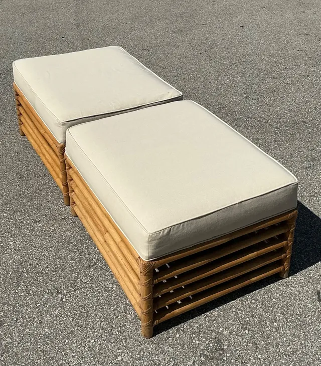 Vintage Henry Olko for Willow and Reed Ottomans - A Pair — additional photo 3