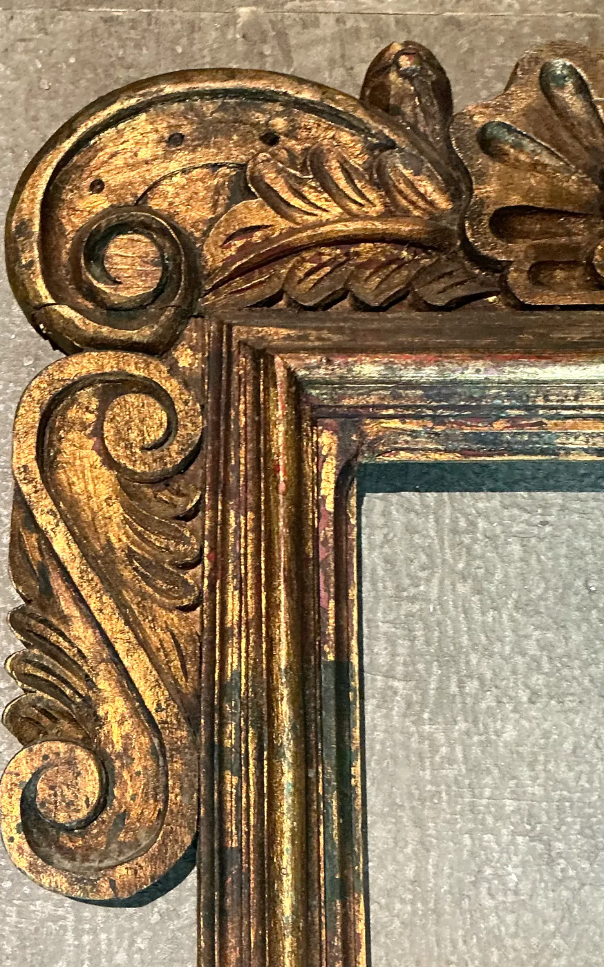 Vintage Spanish Carved Wood Gilt Frame — additional photo 1