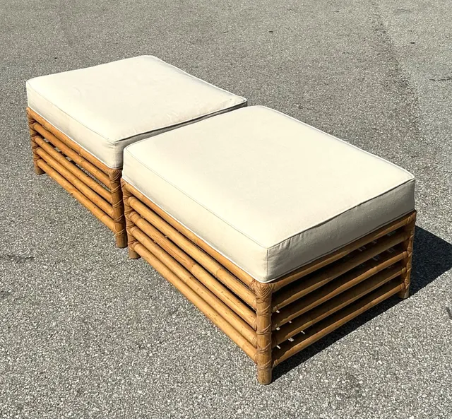 Vintage Henry Olko for Willow and Reed Ottomans - A Pair — additional photo 4