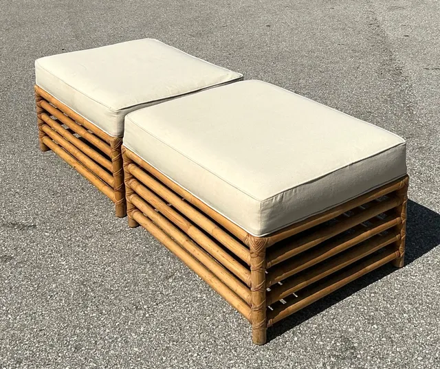 Vintage Henry Olko for Willow and Reed Ottomans - A Pair — additional photo 2
