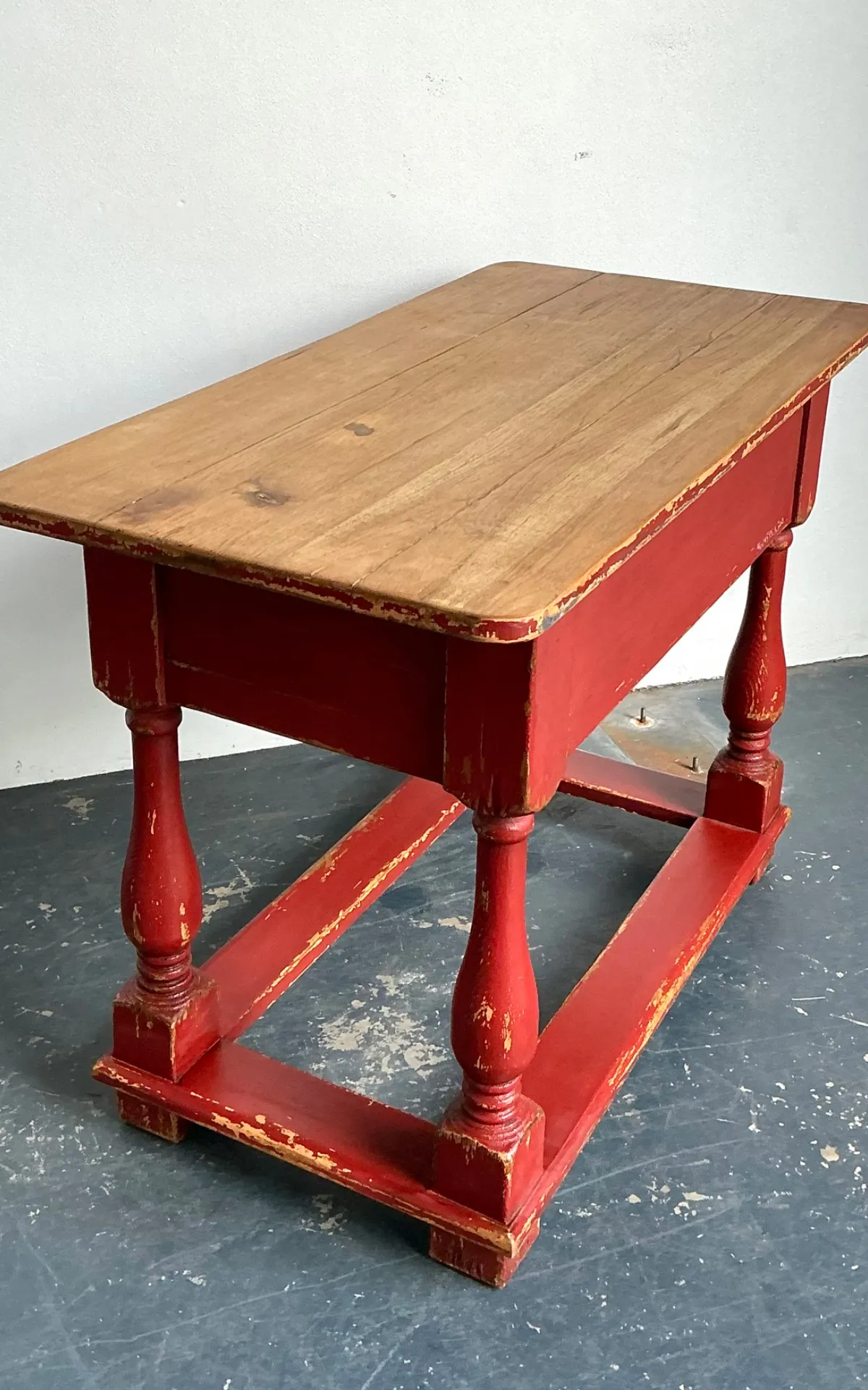 Vintage Ralph lauren Red Distressed Console Table
