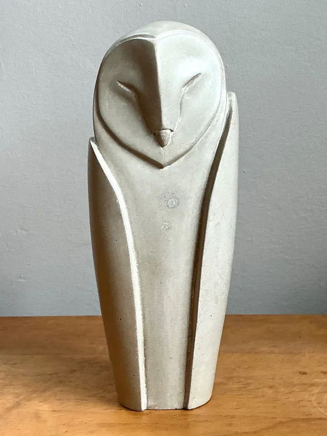 Vintage Carved Stone Owl Sculpture — additional photo 3