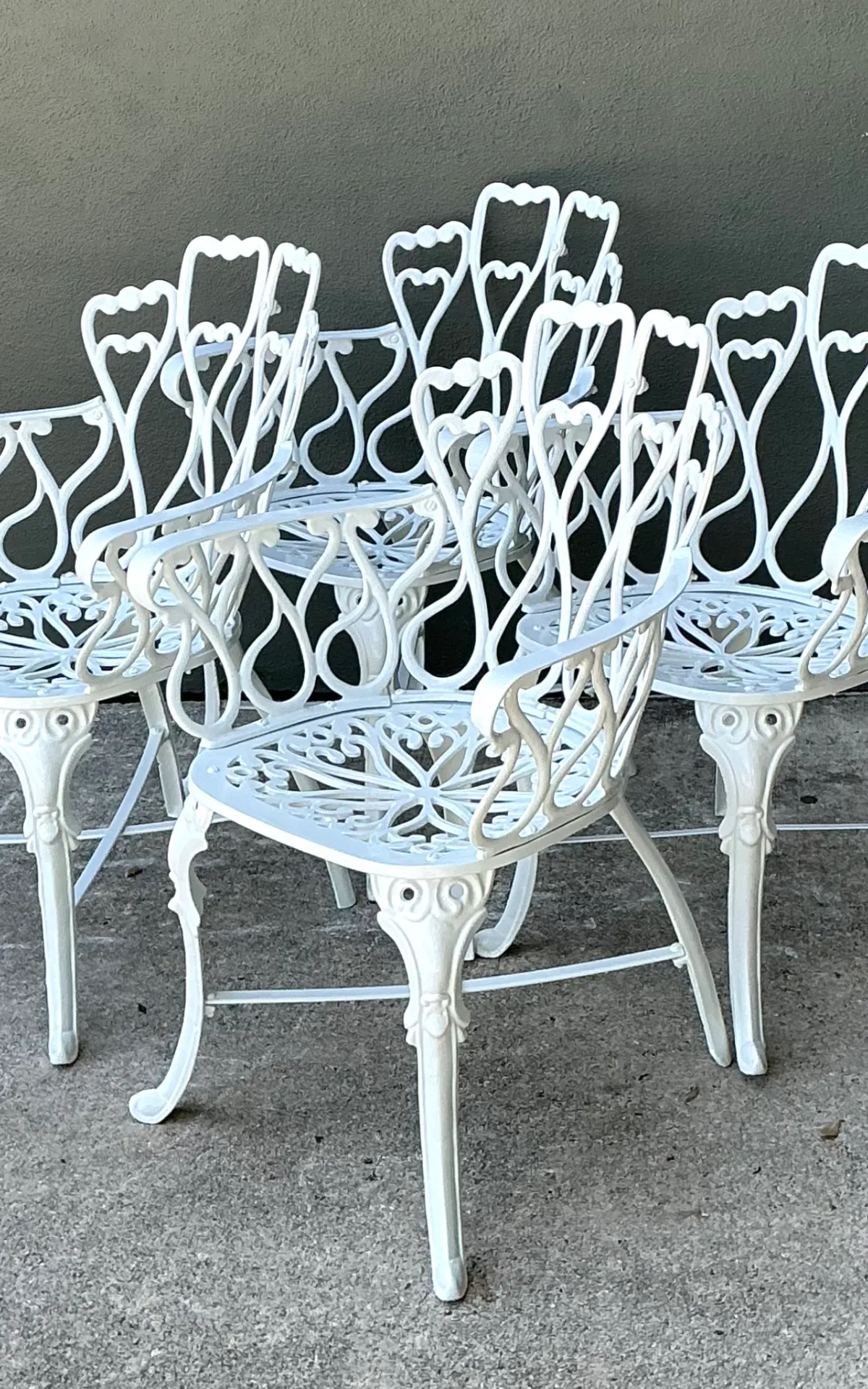 Vintage White Metal Outdoor Armchairs - Set of Four — additional photo 2