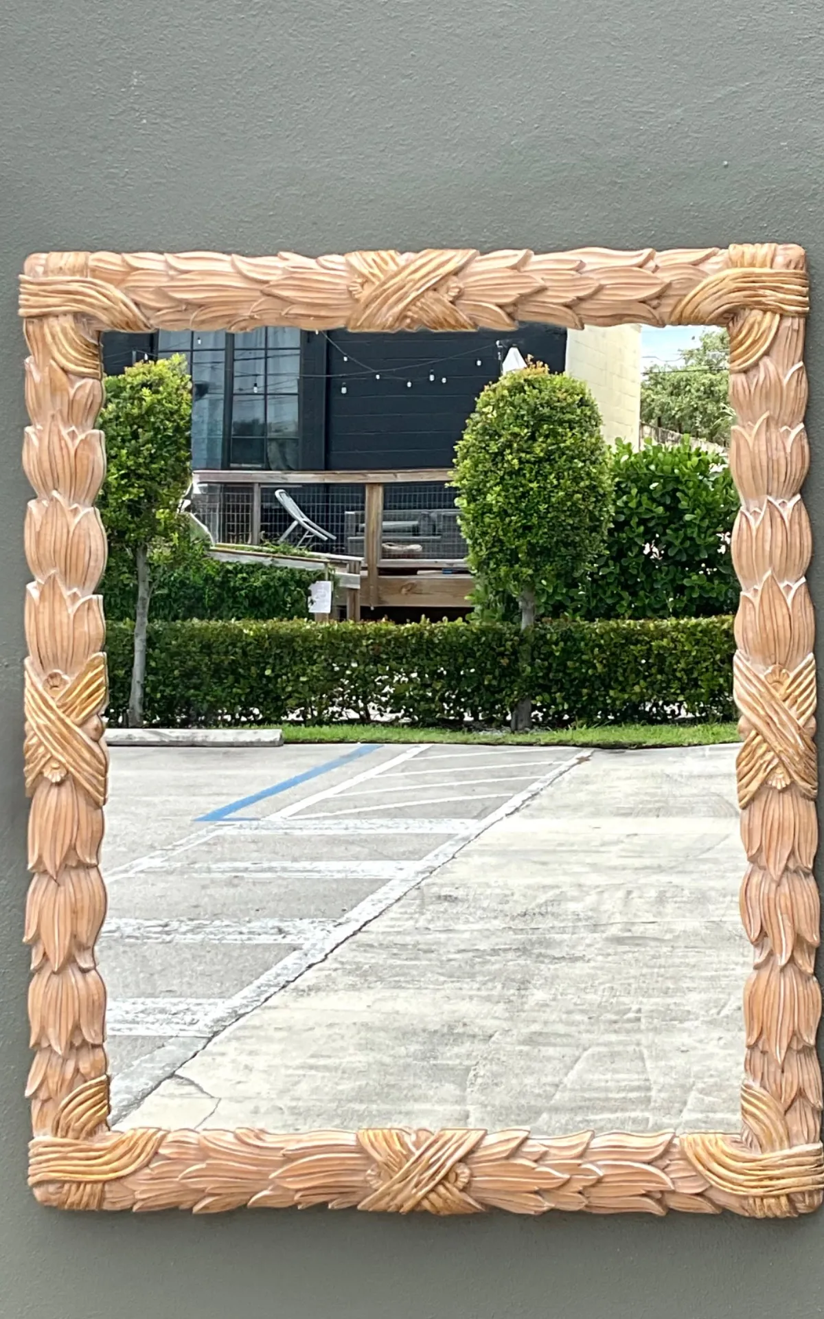 Vintage Italian Carved Wood Mirror — additional photo 5