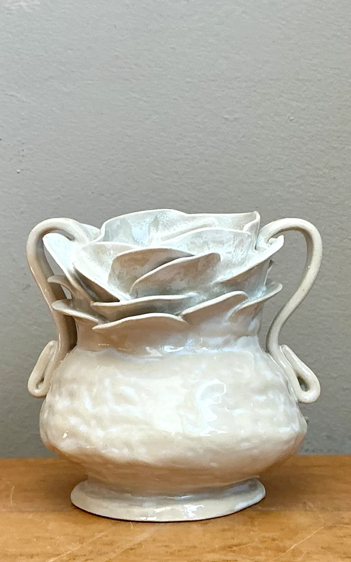 Vintage Handcrafted Ceramic Vase - Interior view