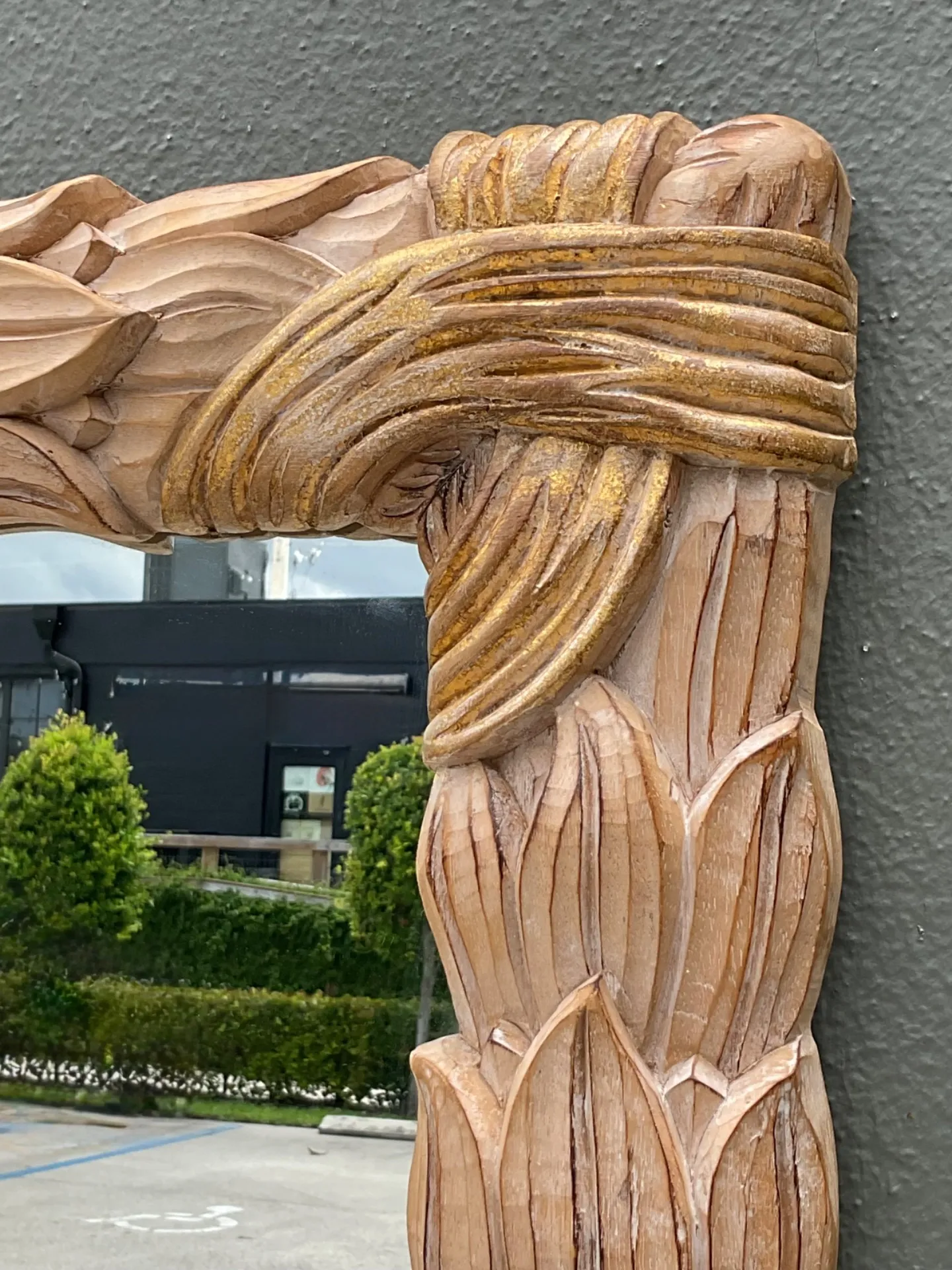 Vintage Italian Carved Wood Mirror — additional photo 1