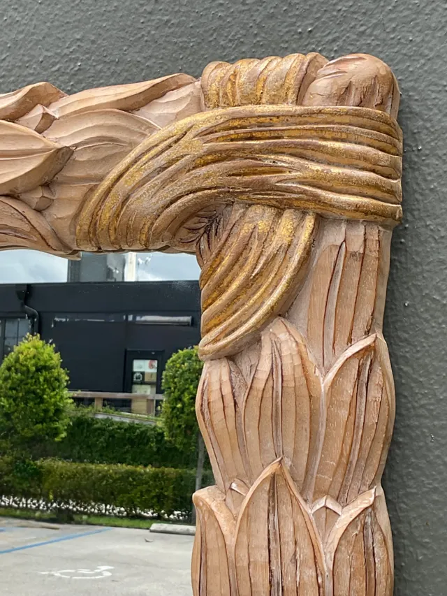 Vintage Italian Carved Wood Mirror — additional photo 1