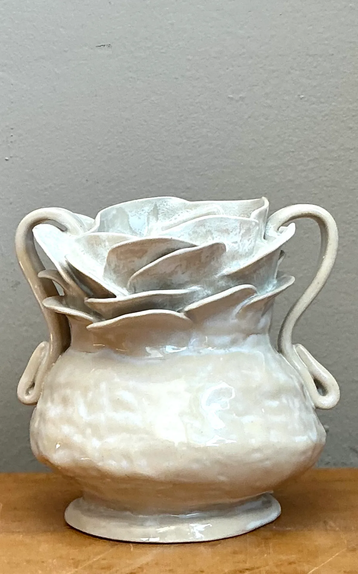 Vintage Handcrafted Ceramic Vase - Angle view