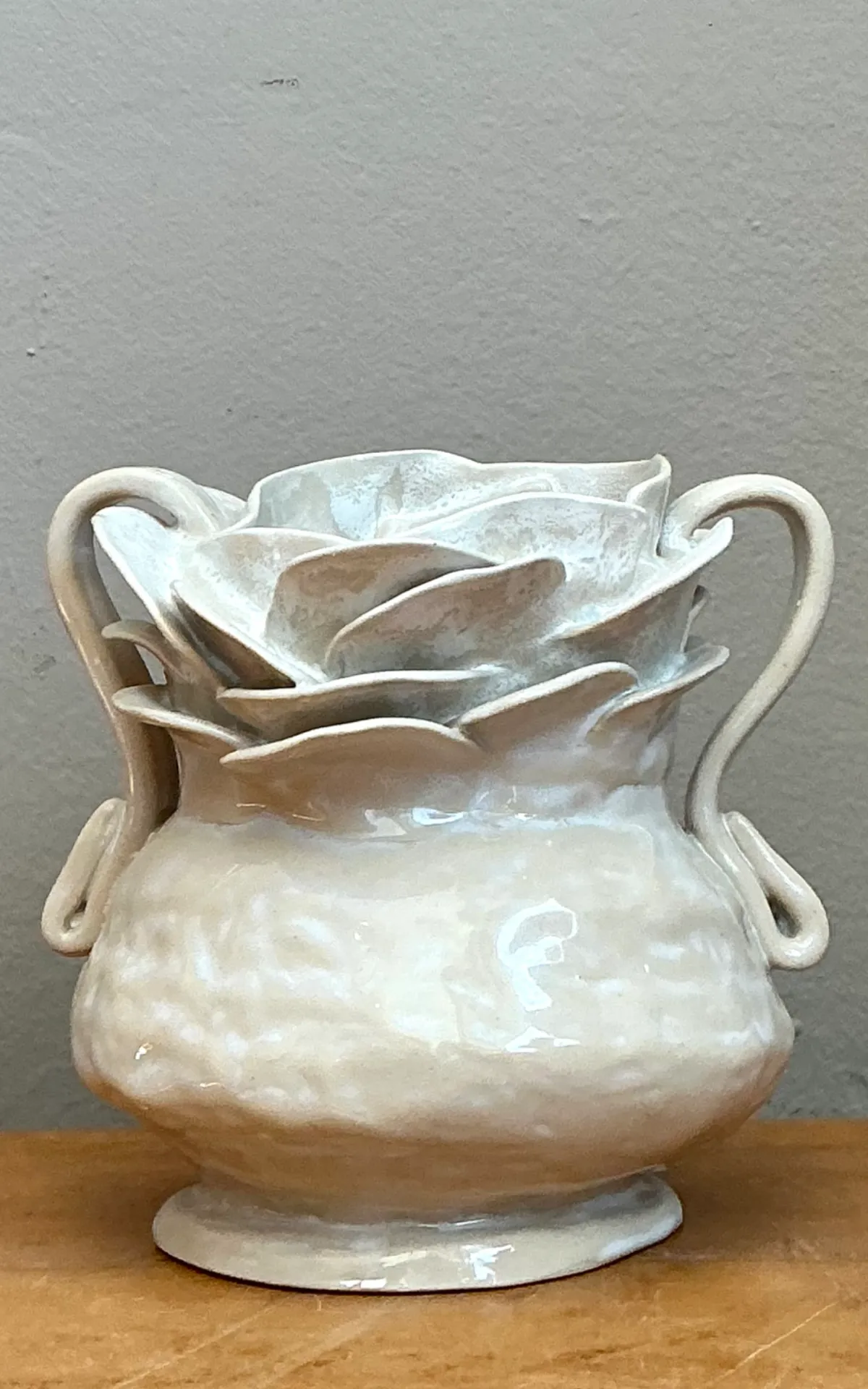 Vintage Handcrafted Ceramic Vase - Side view