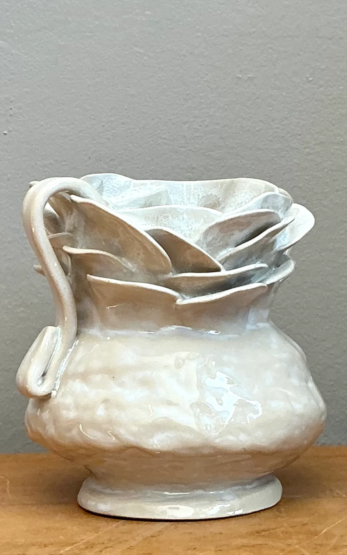 Vintage Handcrafted Ceramic Vase - Close-up view