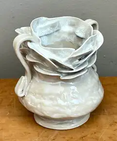 Vintage Handcrafted Ceramic Vase - Top view