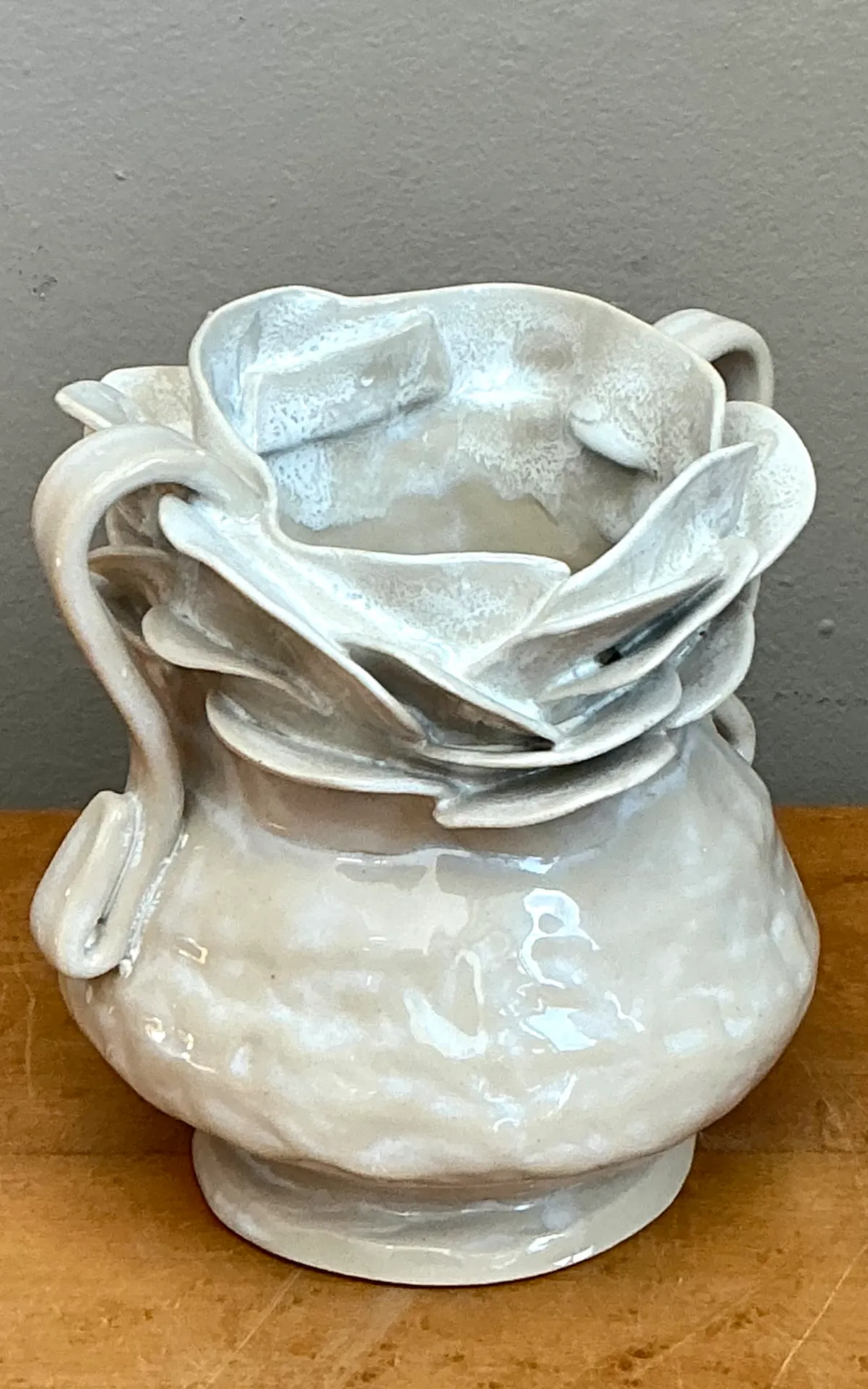 Vintage Handcrafted Ceramic Vase - Back view