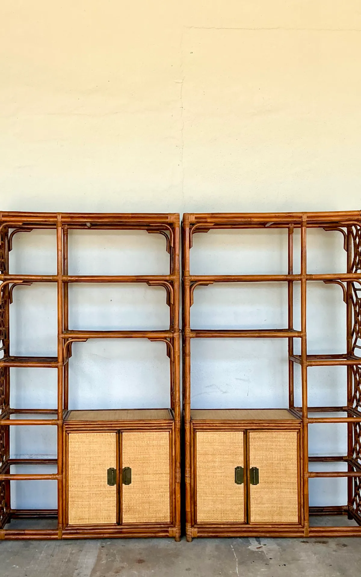 Vintage Bamboo Fretwork Etagere - A Pair — additional photo 3