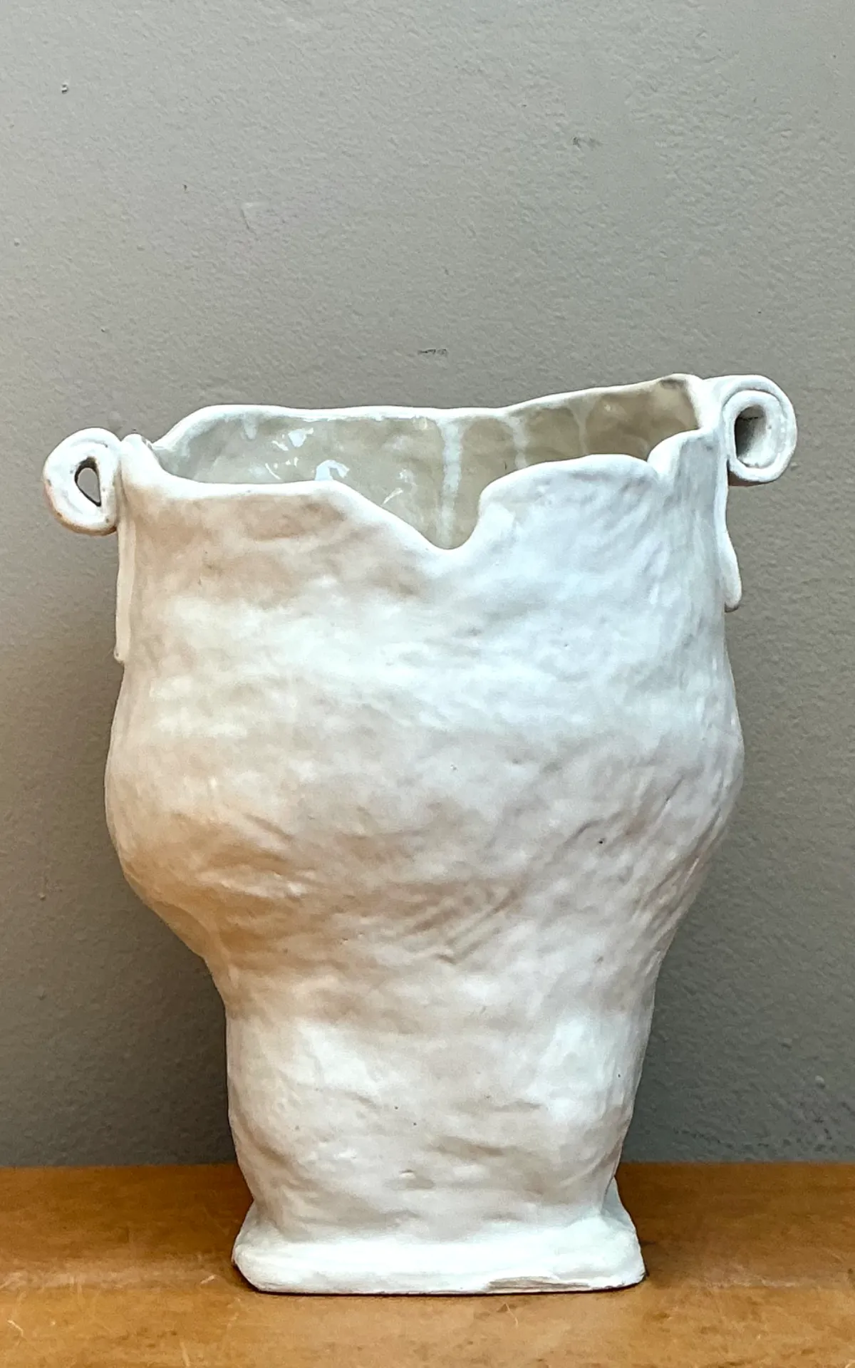 Vintage Handcrafted Ceramic Vase - Side view
