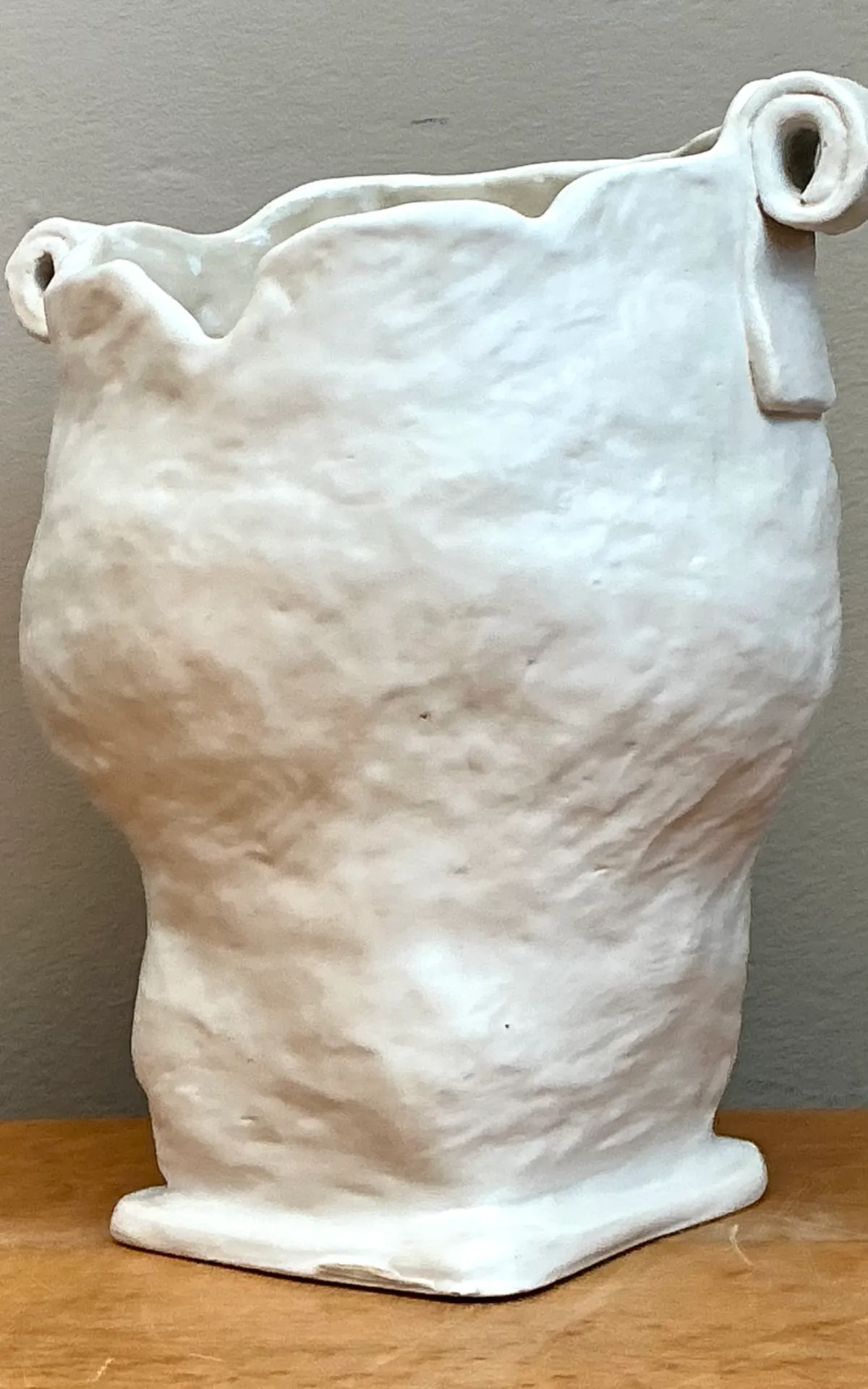 Vintage Handcrafted Ceramic Vase - Angle view