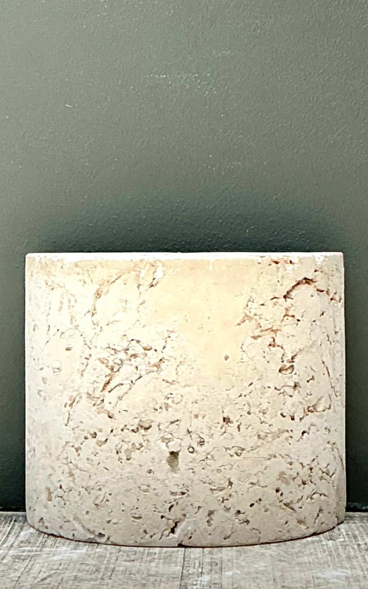 Vintage Coquina Stone Accent Table - Side view