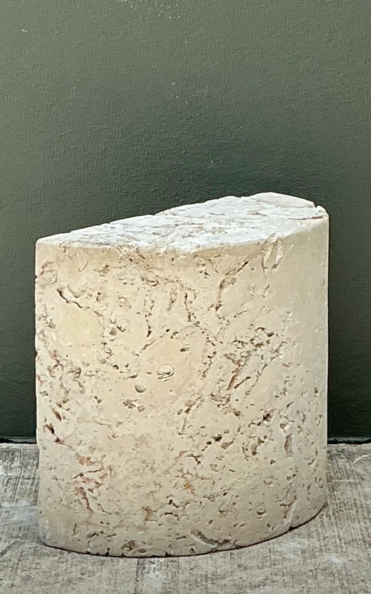 Vintage Coquina Stone Accent Table - Back view