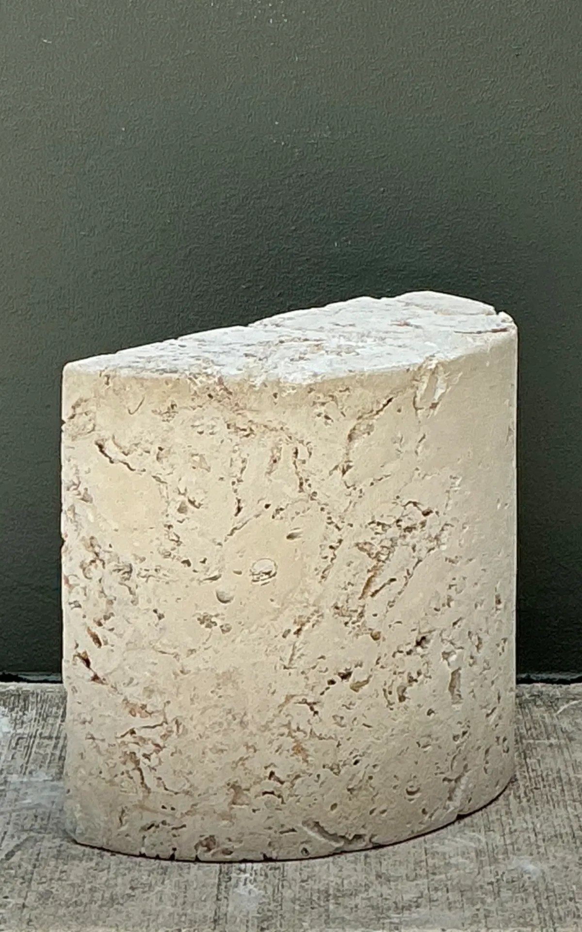 Vintage Coquina Stone Accent Table - Close-up view