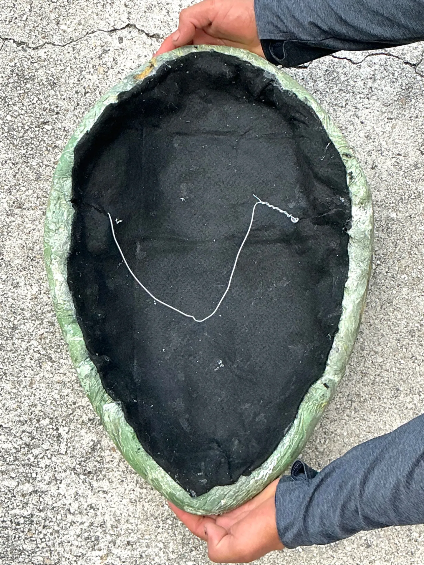 Vintage Italian Scagliola Pigmented Plaster Turtle Shell - 12.5W x 18.25H — additional photo 3
