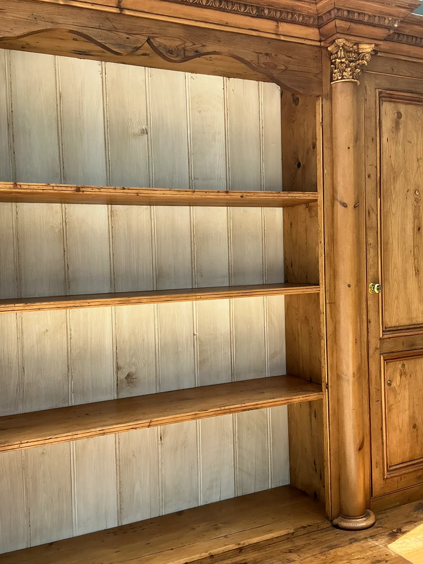 Vintage Monumental Rustic Pine Hutch — additional photo 8