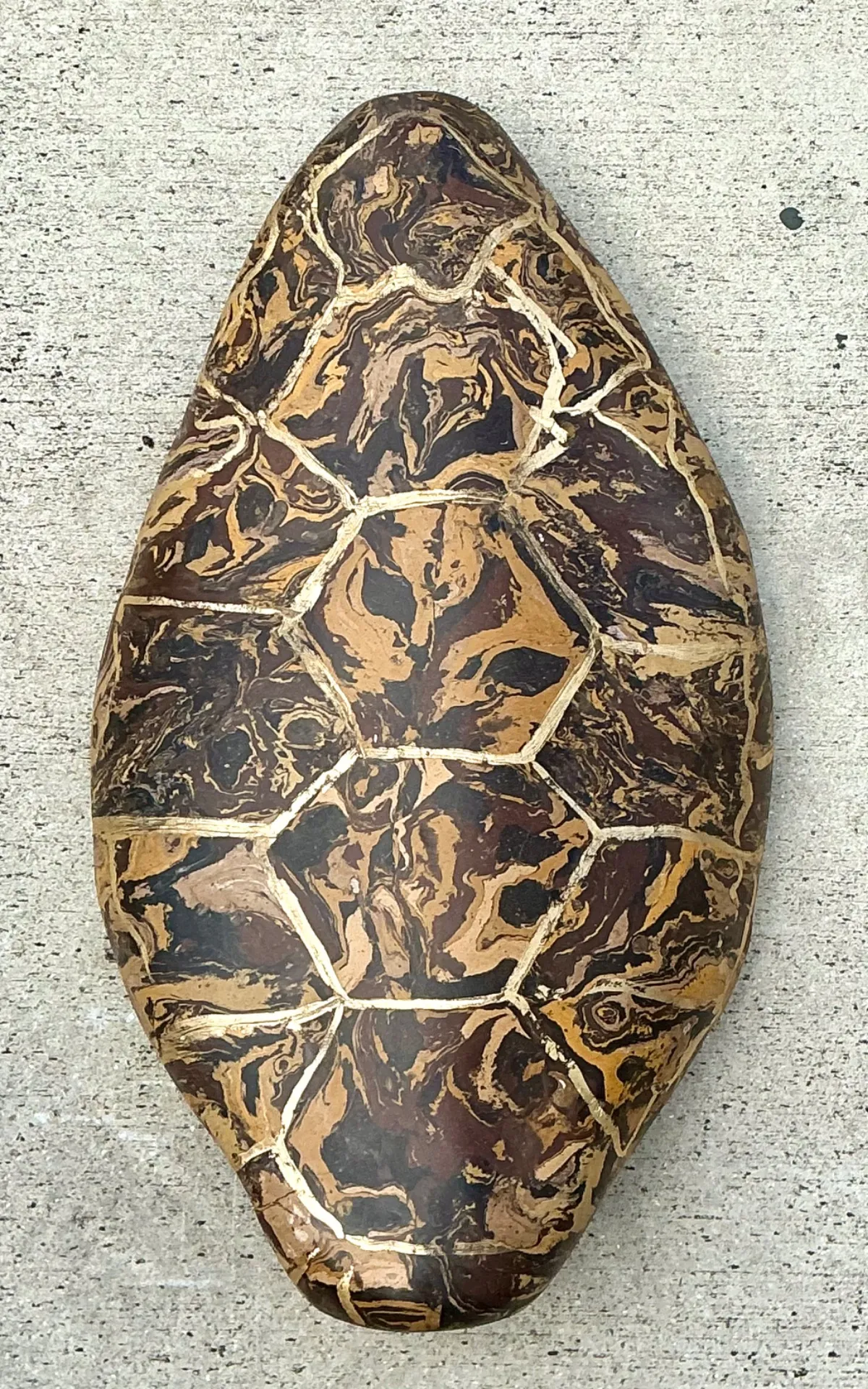 Vintage Italian Scagliola Pigmented Plaster Turtle Shell - Plaster, 15W x 23.75H