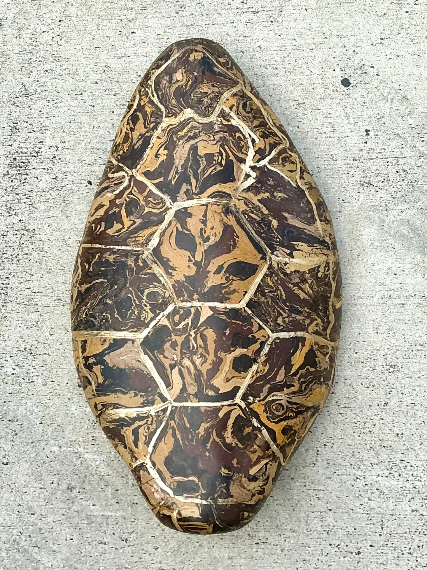 Vintage Italian Scagliola Pigmented Plaster Turtle Shell - Plaster, 15W x 23.75H — additional photo 2