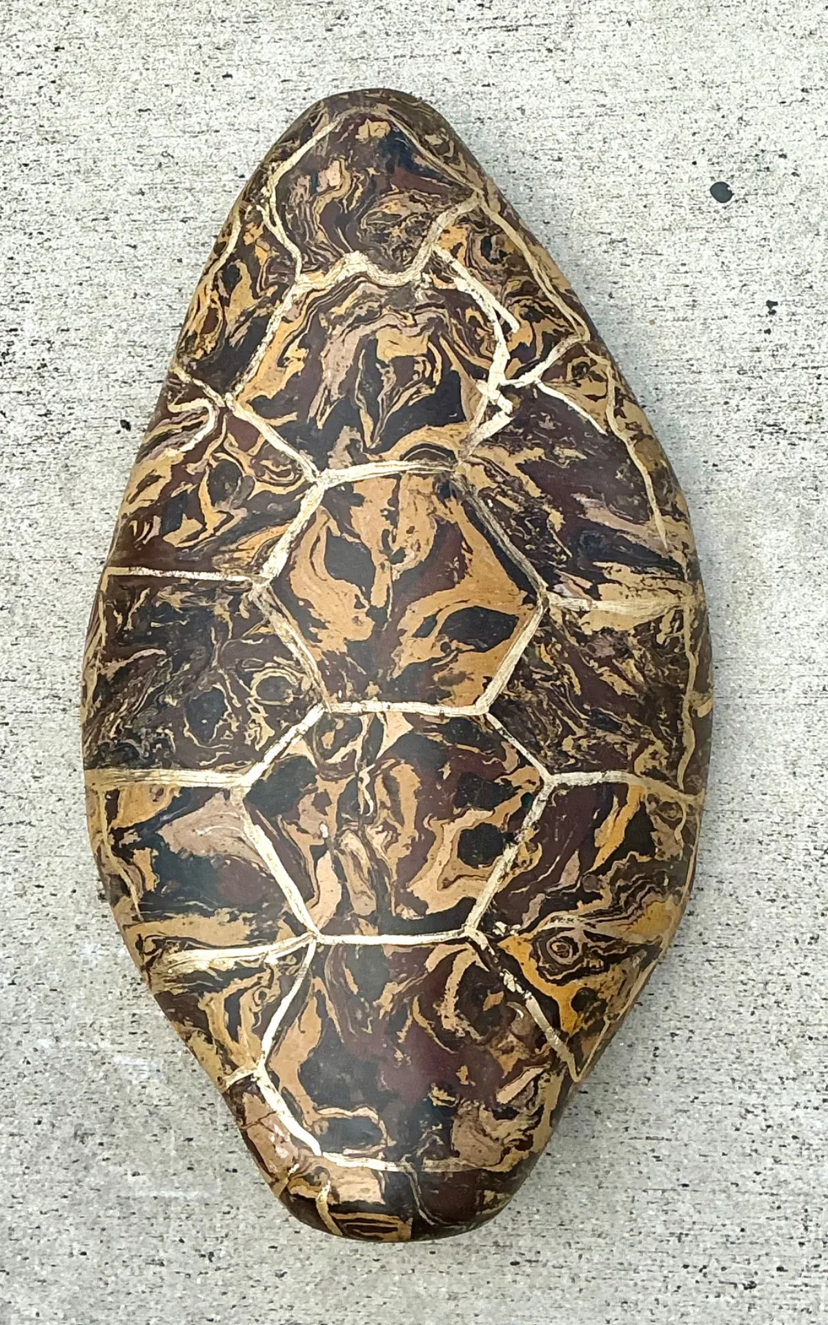 Vintage Italian Scagliola Pigmented Plaster Turtle Shell - Plaster, 15W x 23.75H — additional photo 2