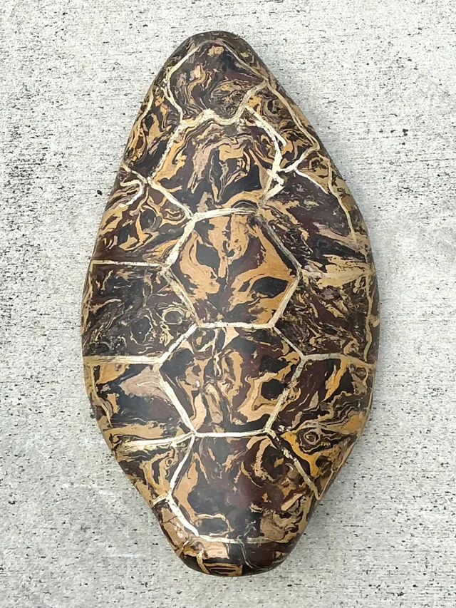 Vintage Italian Scagliola Pigmented Plaster Turtle Shell - Plaster, 15W x 23.75H — additional photo 7