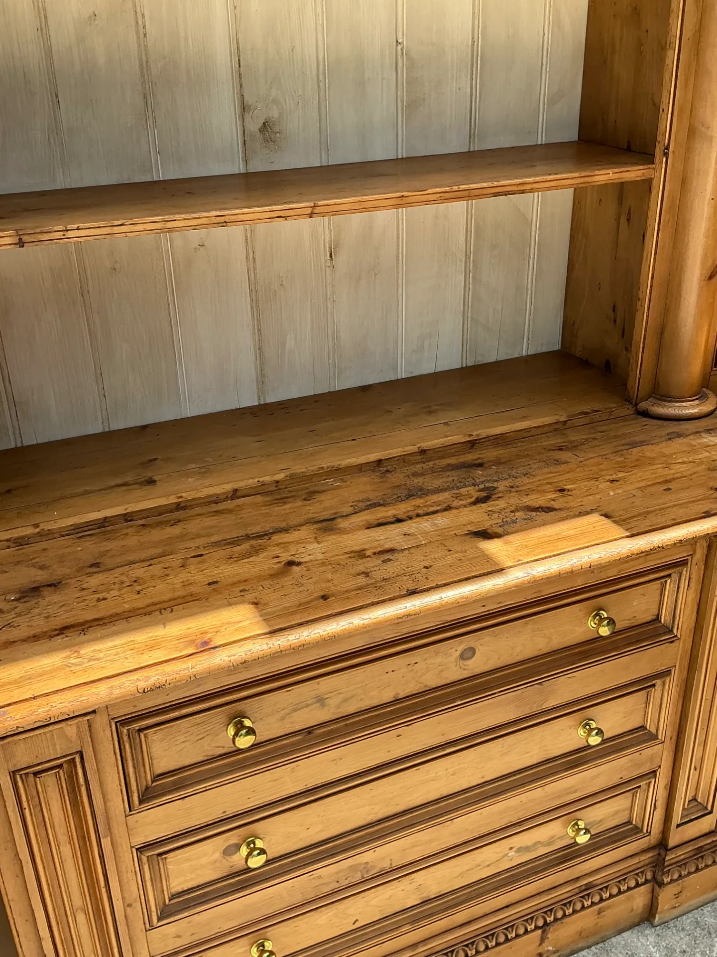 Vintage Monumental Rustic Pine Hutch — additional photo 2