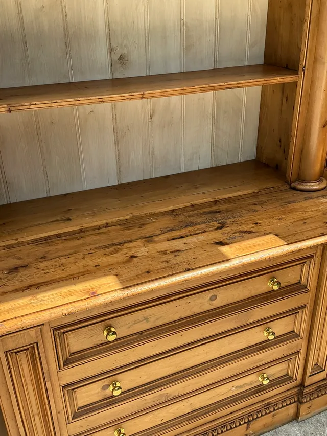 Vintage Monumental Rustic Pine Hutch — additional photo 2